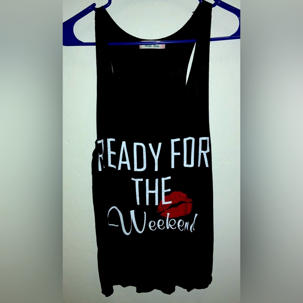 Black Graphic Tank Top